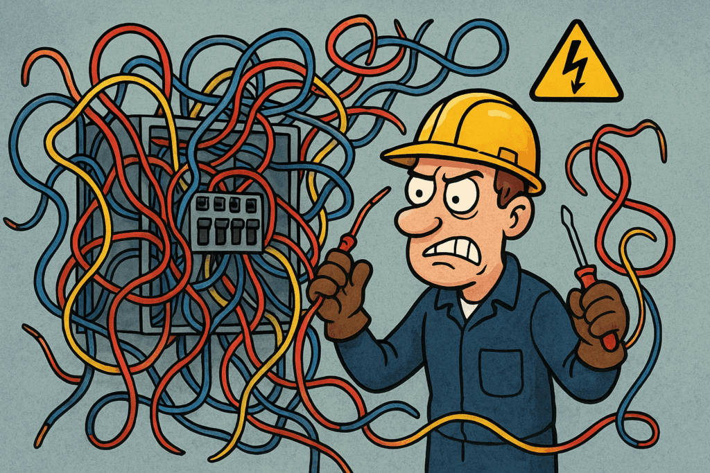 frustrated electrician