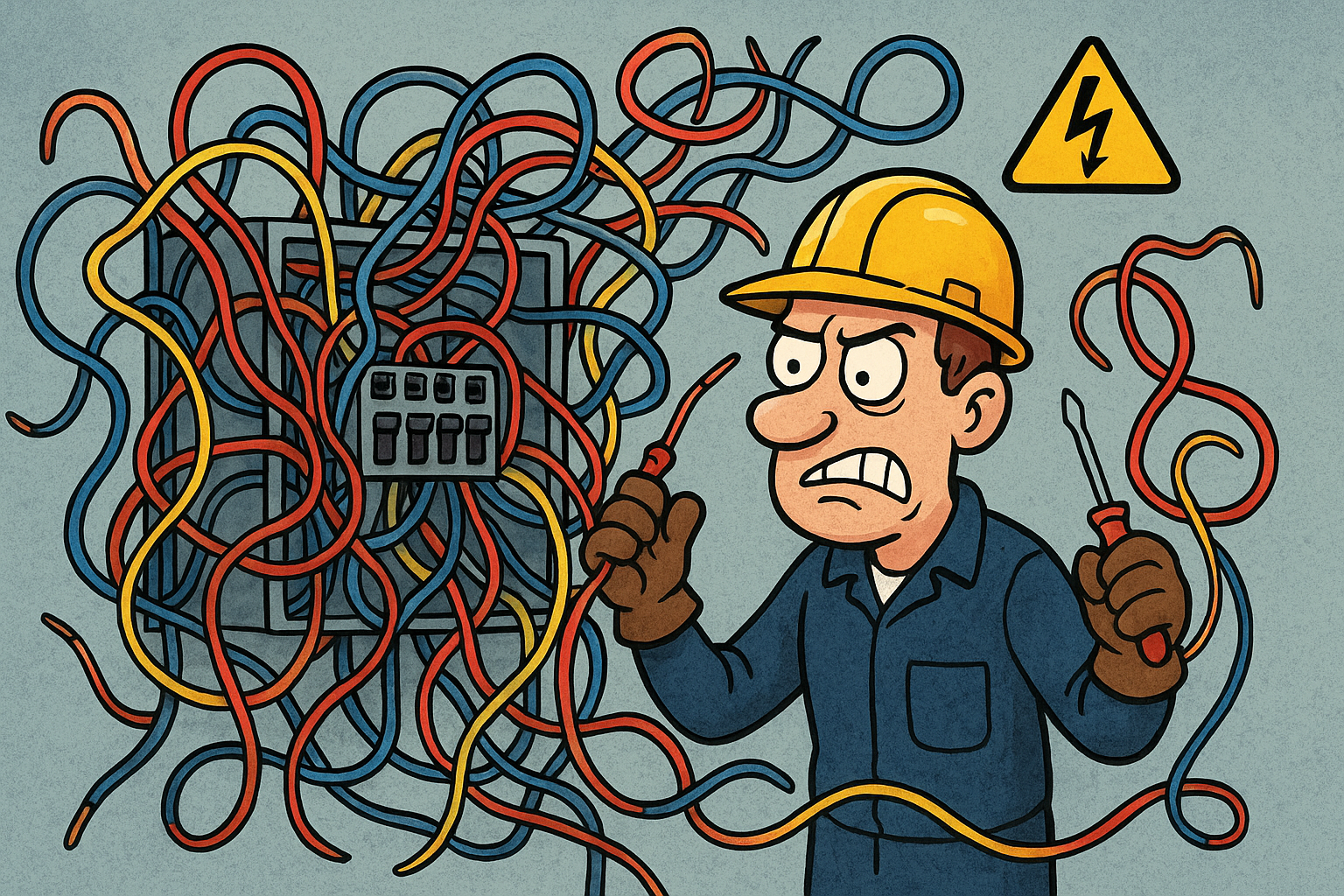 frustrated electrician